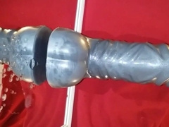 Prostate milking with HUGE dildo in Chastity till orgasm223