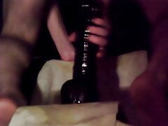 GIANT BLACK DILDO IN MY ASS 30 CM (2)