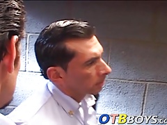 David is becoming accustomed to prison life by sucking cock
