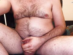 Dads Big Bulge in White Briefs - Jerking off Fat Greasy Boner