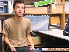 Young shoplifter gives officer a deep throat and takes a hardcore pounding