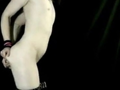 emo femboy crossdresser naked bound and cumming 2