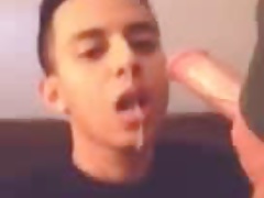 Tan twink gets a facial
