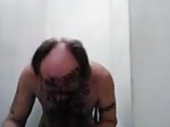 Gerrad Mick closet fag sucking on his big black cock dildo