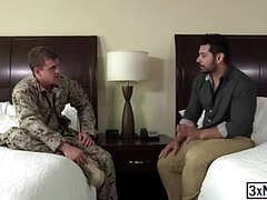 In uniform straight guy Darin Silver tries hooking with Marcus Ruhl hot ass