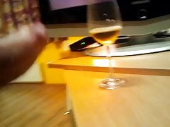 cum on wine glase