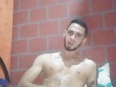 Horny Latino arrives from work masturbates until he gets his milk