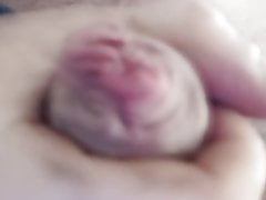Anal play, quick cum uncut cock