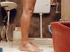 Taking shower with hand job