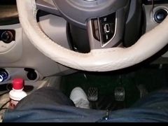 Inside the car.