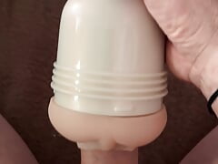 Another day with my Fleshlight, jerking off and caught