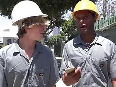 Construction workers take a break for bum fucking