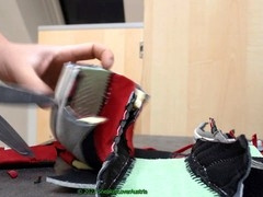 Sneaker cum, gay trashed sneaker, sneaker