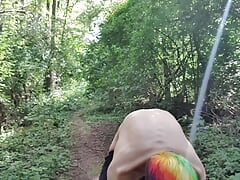 nude in the city park