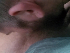 Dad getting deep throated off in van in public