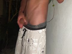 Big and Thick Cock Cumming in the Woods