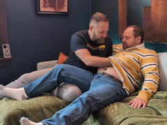 SeattleDad and MoCubHot4U milking on the bed together.