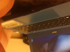Close-up wanking to porn