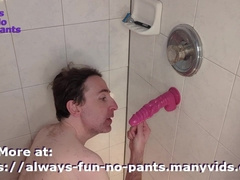 Fuckpole locked up while I Blow a Dragon Fuck-Stick!