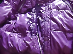 sex in the down jacket coat shiny urine gay