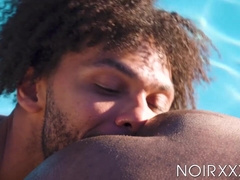 Tony Genius raw breeds black bear Micah Martinez by the poolside