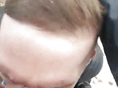 Outdoor Blowjob. Facial in the Snow