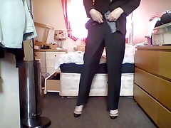 hard day at the office for this secret crossdressing sissy