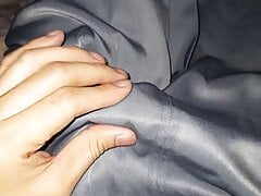 Cum wearing girl school uniform seragam sma perempuan