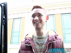 Jacob Daniels endures rough spitroasting from two hung dudes