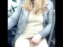 Muscle crossdresser, walk, crossdresser handjob