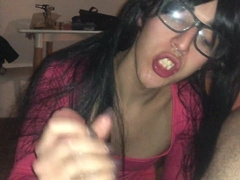 Amateur Crossdresser fuckin' and gargling ginormous manhood