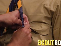 Skinny cute virgin used and fucked by hung scout leader