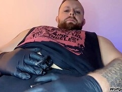 Solo male Wolfgangwhite indulges in thick cock masturbation with some dirty talk