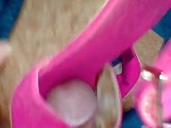 Follando deliciosas plataformas pink wedges shoejob