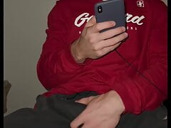 Guy jerking himself his big dick