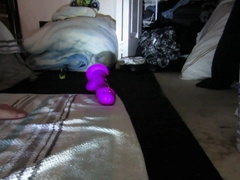 DEEP INWARDS ME WITH MY HUMUNGOUS PURPLE FAKE PENIS