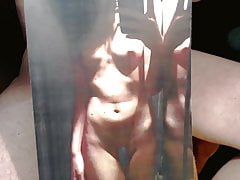 slut gets a huge load on face, tits and pussy