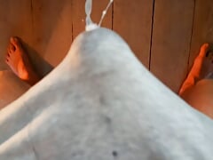 Straight man cums in boxers from watching porn