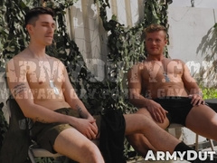 Private Pax Perry raw breeds his muscled comrade Kane Fox