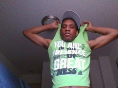 Ebony Amateur Twink Stroking His Big Cock