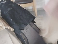 Stockings of 2 girls cummed at same time