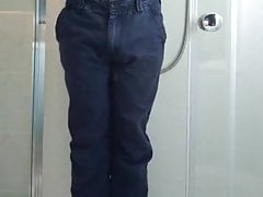 Guy pees his pants