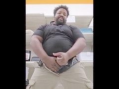 Caught, cock out, big black cock