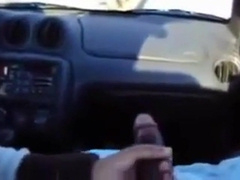 BBC gets a handjob in the car