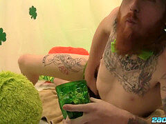 Red haired homo Dom Ty masturbating that lengthy stud pride