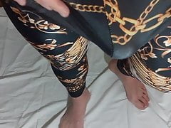 Amazing leggings and nice cock