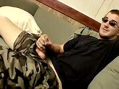 heterosexual thug deep-throating his own uncut trunk