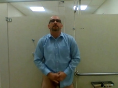 Jerking in a public restroom 2