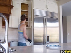 Twunk frustrated with his sprained wrist plowed anal invasion