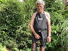 Wanking in garden